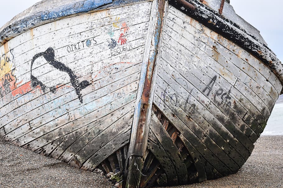 boat, old, broken, wood, nautical, day, wood - material, no people HD wallpaper