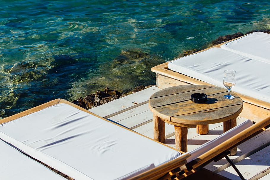 croatia, hvar, ocean, chair, resort, drink, island, relax, sea, HD wallpaper