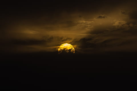 Photography of Moon Behind Clouds, backlit, cloudy, dark, dawn HD wallpaper