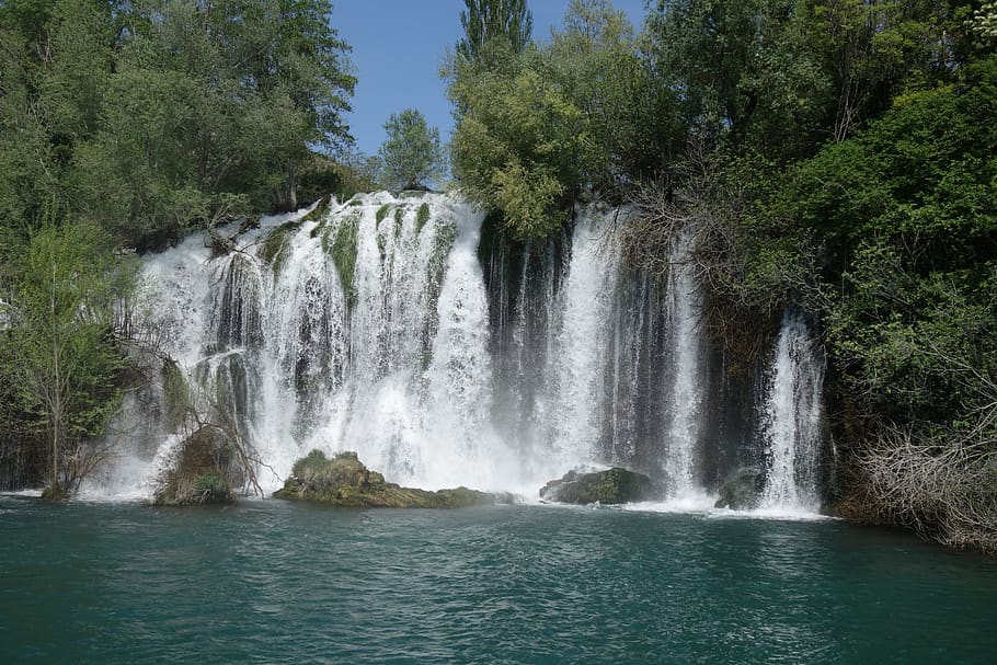 cascade, waterfall, nature, national park, krka, beauty in nature