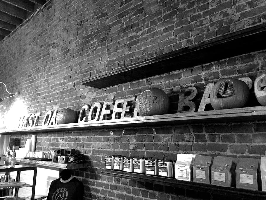 united states, denton, west oak coffee bar, comfort, black and white