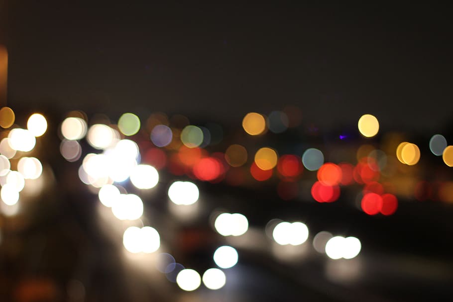 dark, night, bokeh, lights, illuminated, defocused, circle HD wallpaper