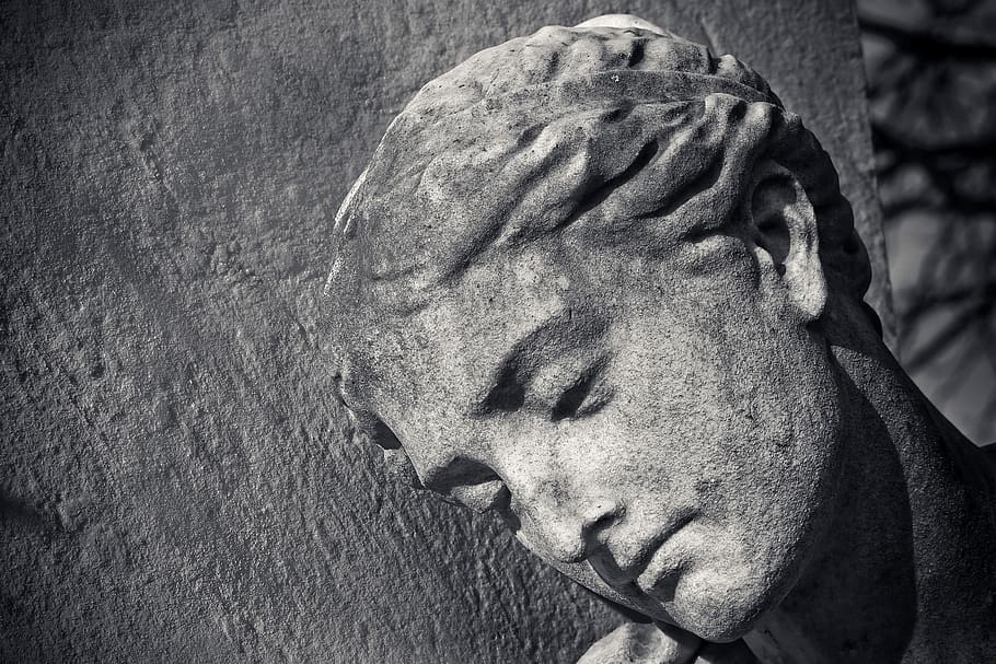 statue, face, sculpture, head, woman, figure, stone, ornament HD wallpaper