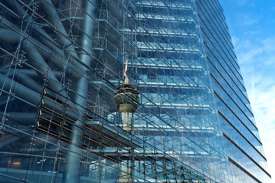 Architectural Photography of Glass Building, architectural design HD wallpaper