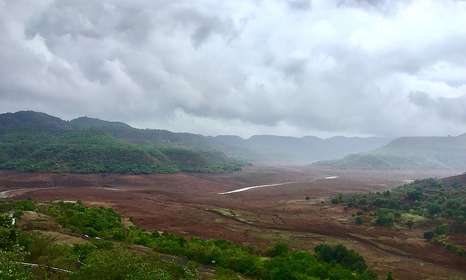 clouds, clouds over mountains, dark clouds, monsoon, monsoon clouds HD wallpaper