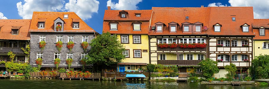 architecture, building, river, truss, boat, bamberg, balcony HD wallpaper