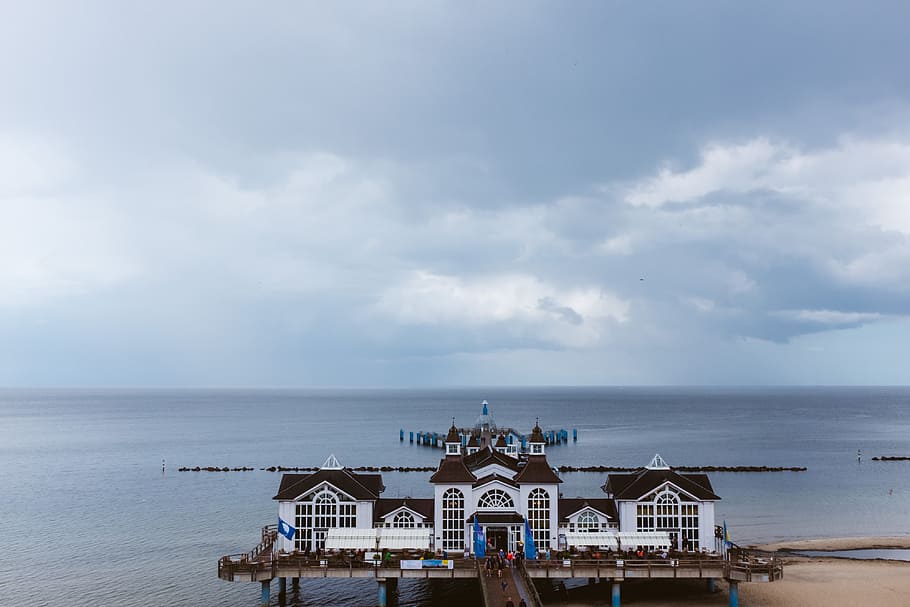 Sellin pier on Rugen, architecture, baltic, beach, building, europe, HD wallpaper