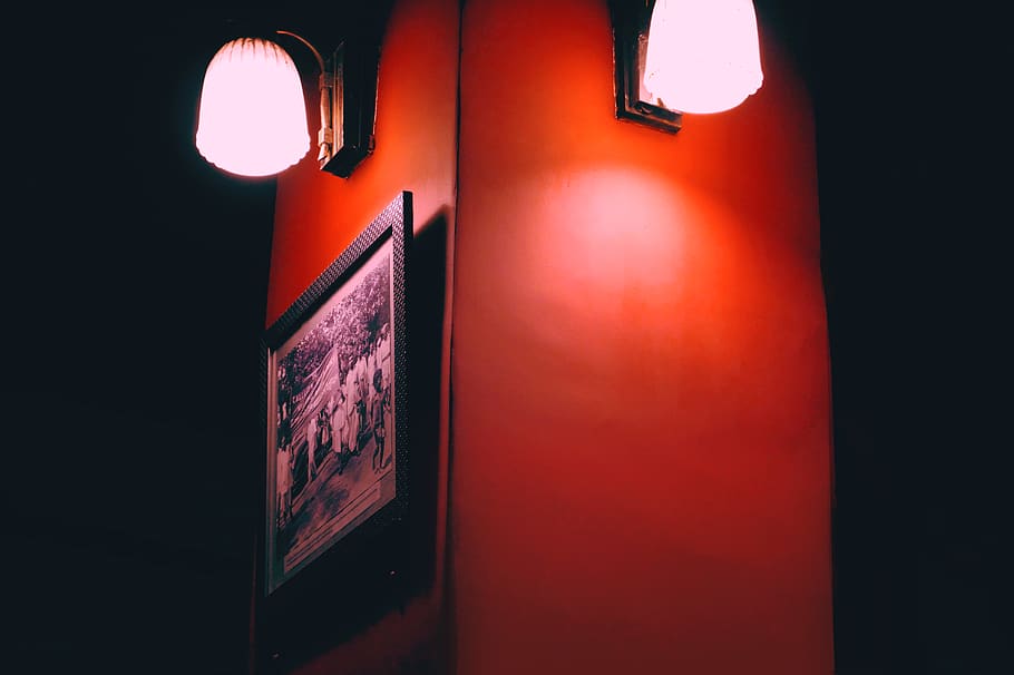 lamp, lighting, lampshade, table lamp, corner, corridor, led, HD wallpaper