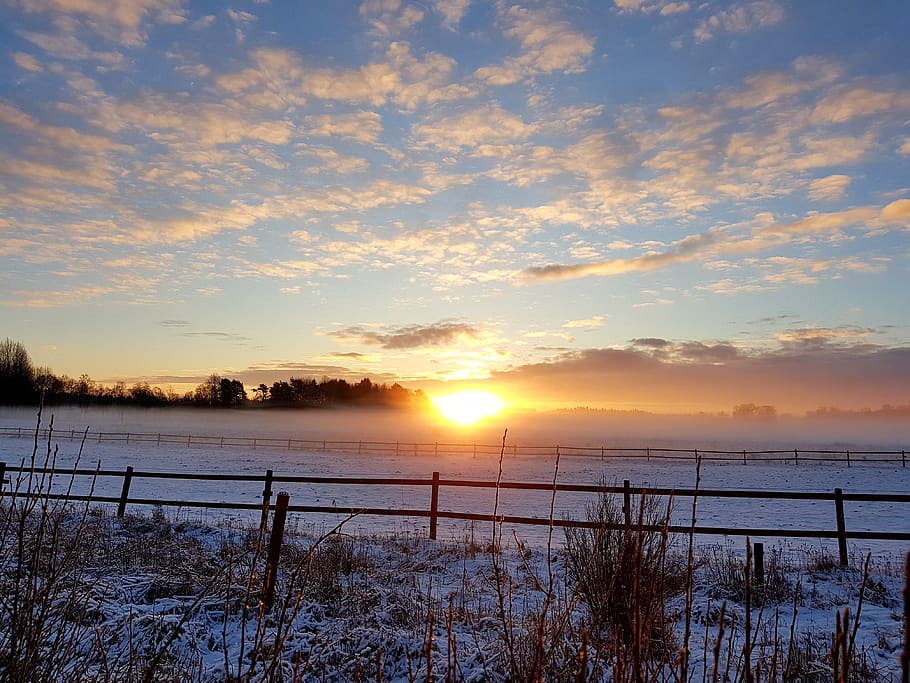 sweden, falköping v, unnamed road, sky, sunset, beauty in nature, HD wallpaper