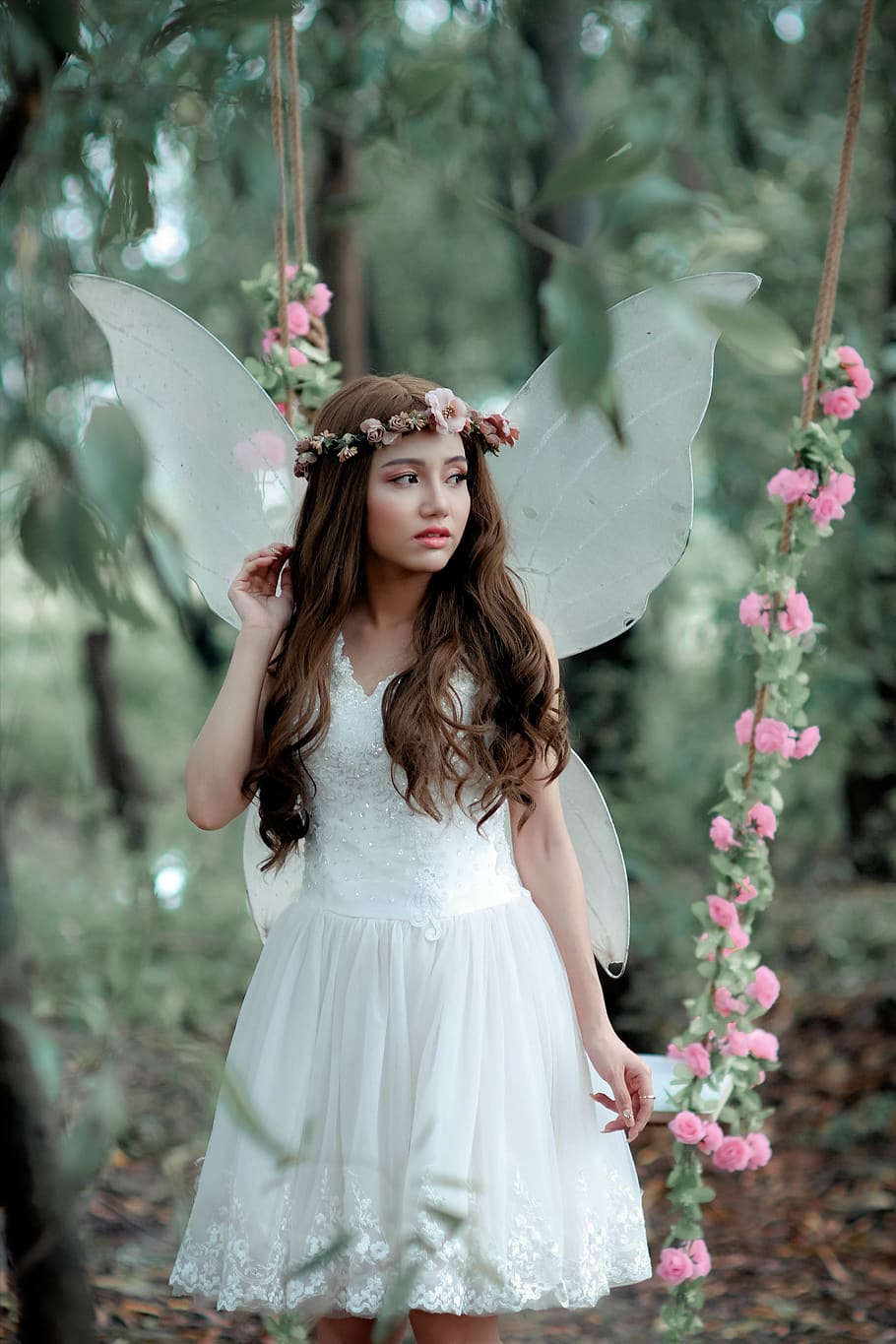 Woman Doing Photoshoot While In Fairy Costume, beautiful, cute