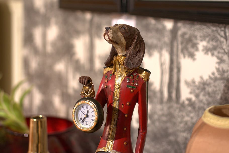 clock, figure, dog, time, job, time of, pointer, profession HD wallpaper