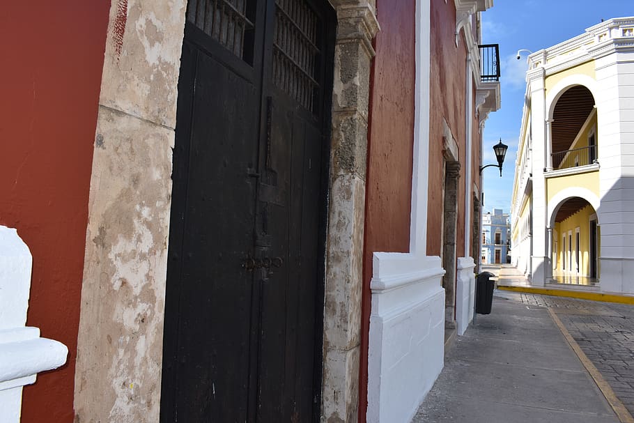 path, walkway, flagstone, door, home decor, street, campeche HD wallpaper
