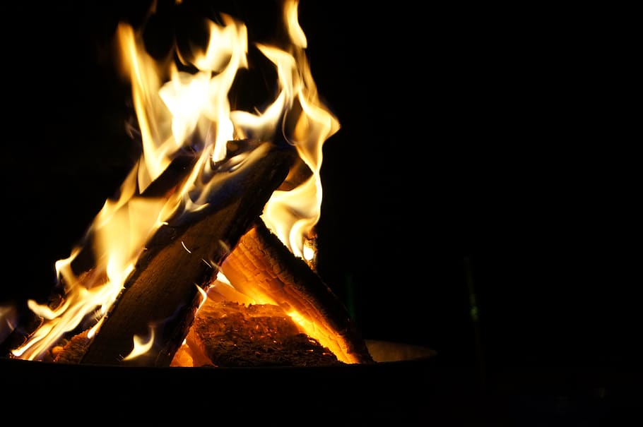 fire, fireplace, burn, flame, campfire, hot, mood, embers, heat HD wallpaper