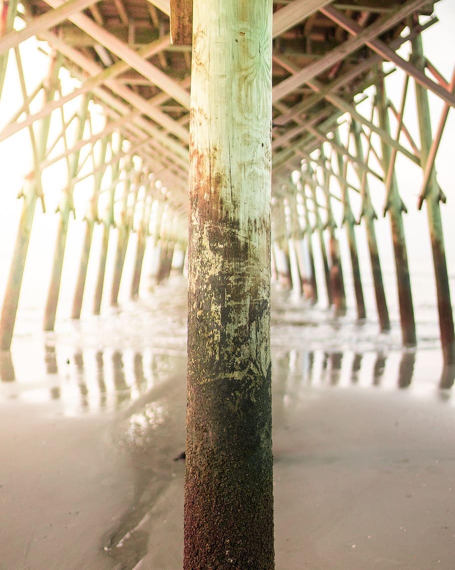 sea dock base, water, pier, waterfront, port, pillar, architecture HD wallpaper