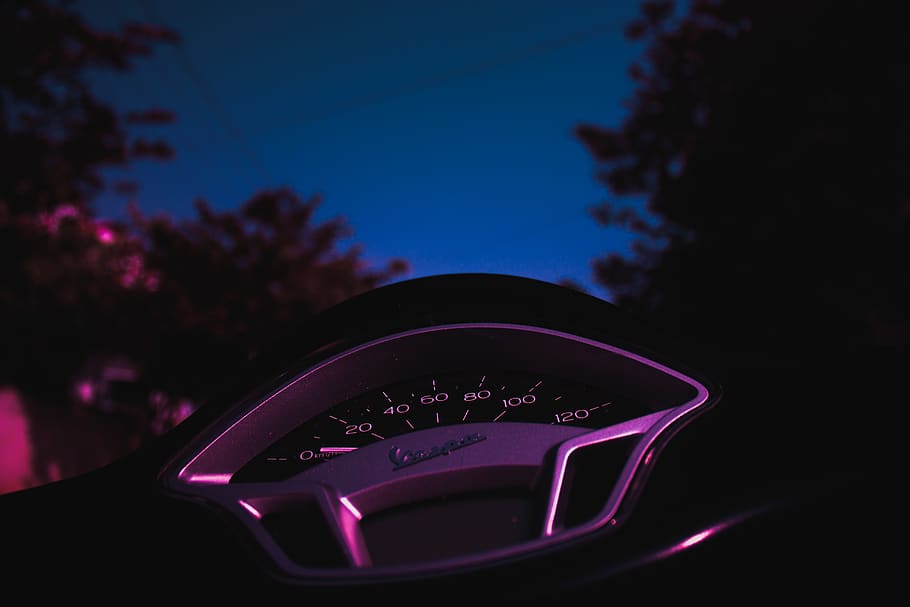 tree, trees, ride, vespa, speed, night, minimal, forest, pink HD wallpaper