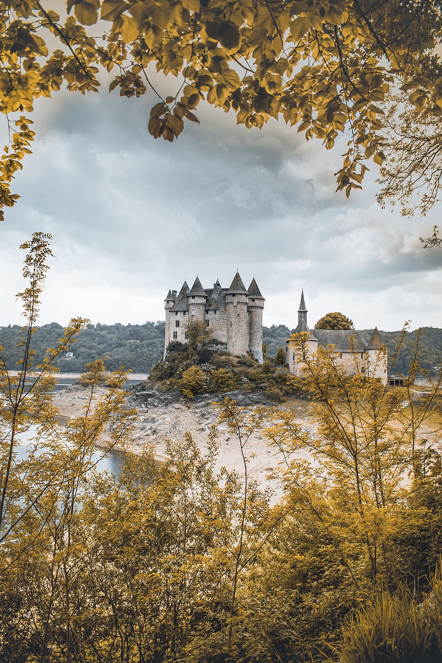gray castle under gray sky, architecture, building, fort, nature HD wallpaper