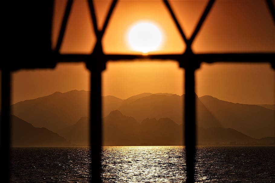 sunset, antalya, turkey, sunbeam, mediterranean, water, scenics - nature HD wallpaper