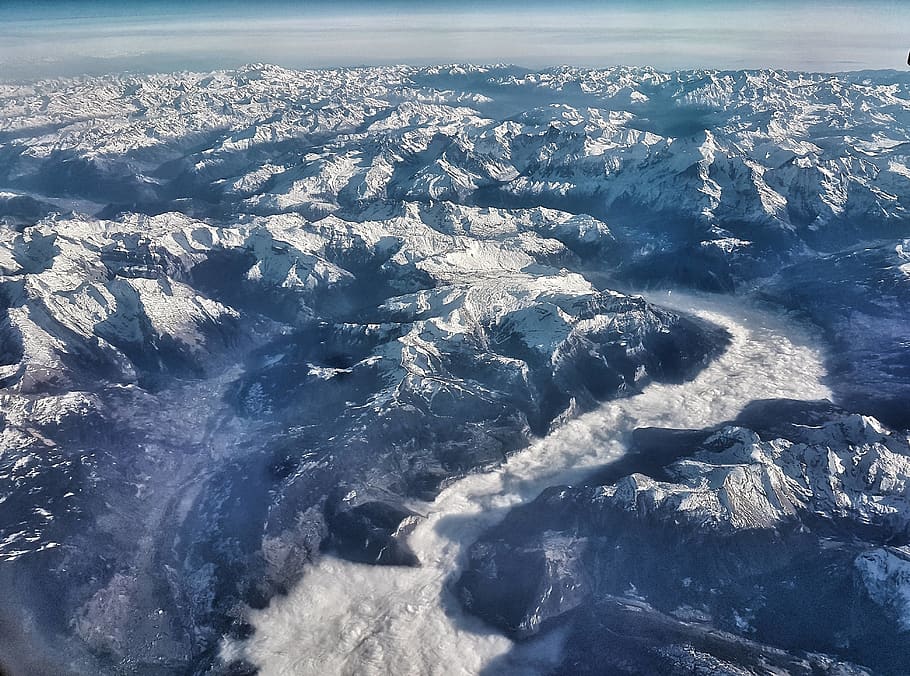 alps, mountains, beauty in nature, scenics - nature, aerial view HD wallpaper