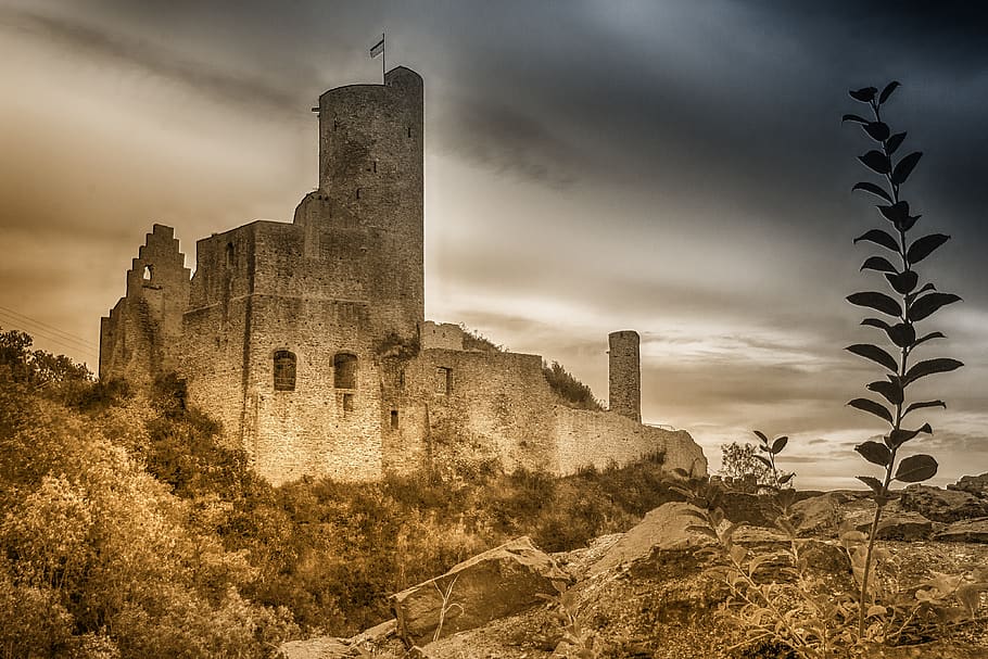 castle, monreal, rhineland palatinate, architecture, old, mystical, HD wallpaper