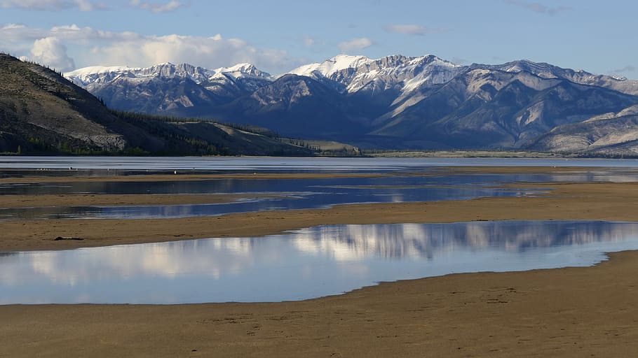 canada, jasper lake, water, mountain, beauty in nature, tranquil scene HD wallpaper