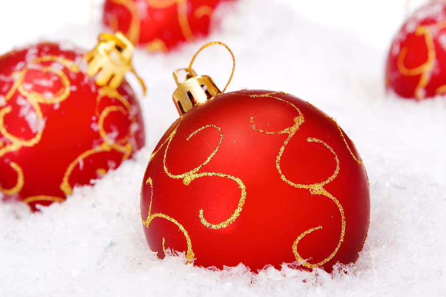 ball, snow, shine, isolated, wallpaper, decoration, fun, white HD wallpaper