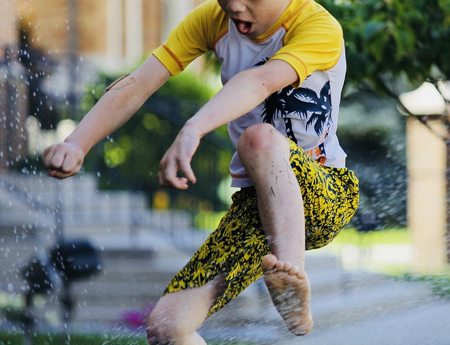 kid, candid, action, little, son, family, blog, jump, swim suit HD wallpaper