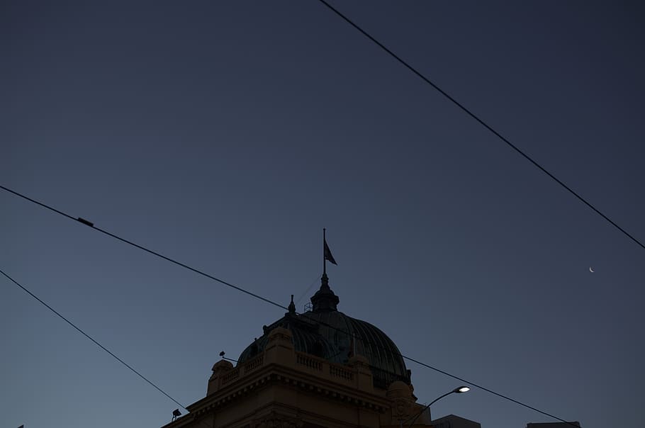 melbourne, australia, flinders street railway station, sky, HD wallpaper