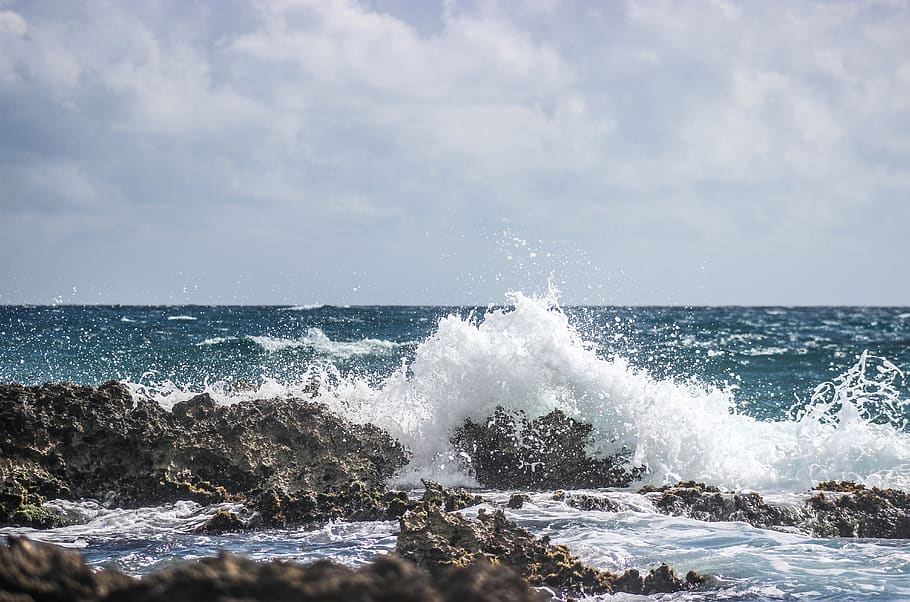 water, sea, wave, surf, ocean, seashore, splash, foam, beach HD wallpaper
