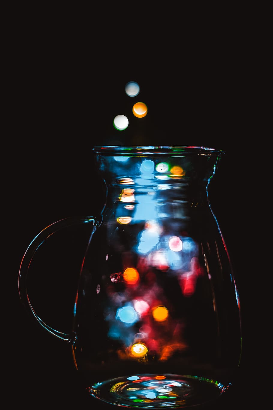 magic, bokeh, jug, bokeh lights, light play, glass - material HD wallpaper