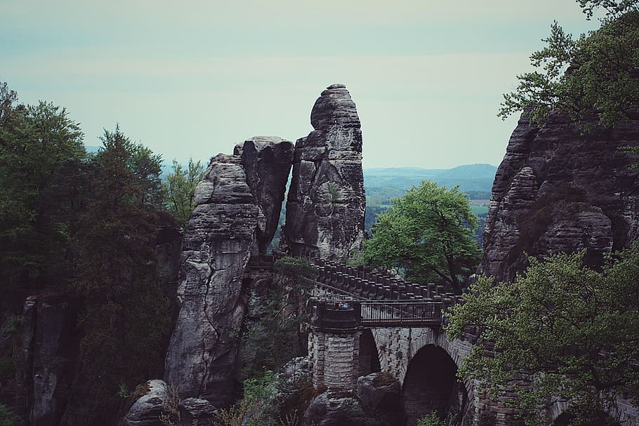 Gray Ruin, architecture, bridge, clouds, daylight, environment HD wallpaper