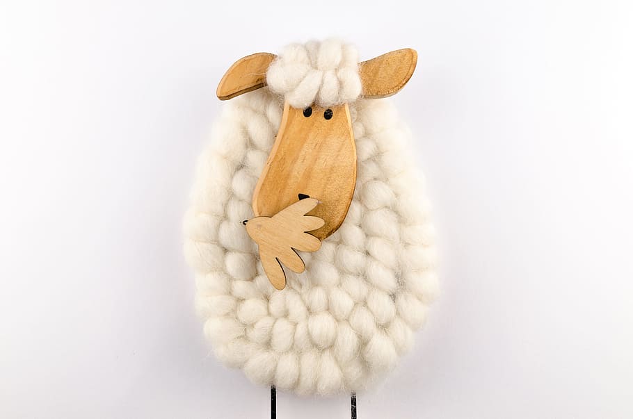 Cotton Lamb Artwork, cute, decoration, object, sheep, toy, animal HD wallpaper