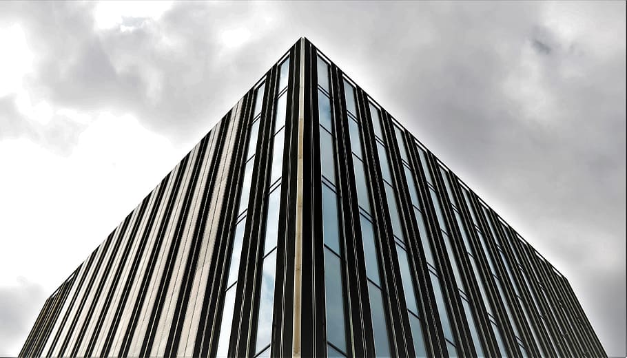 building, black, architecture, design, modern, sky, low angle view, HD wallpaper