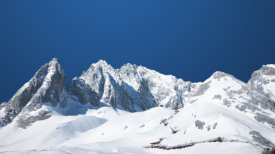 snow, cold temperature, winter, sky, mountain, scenics - nature HD wallpaper