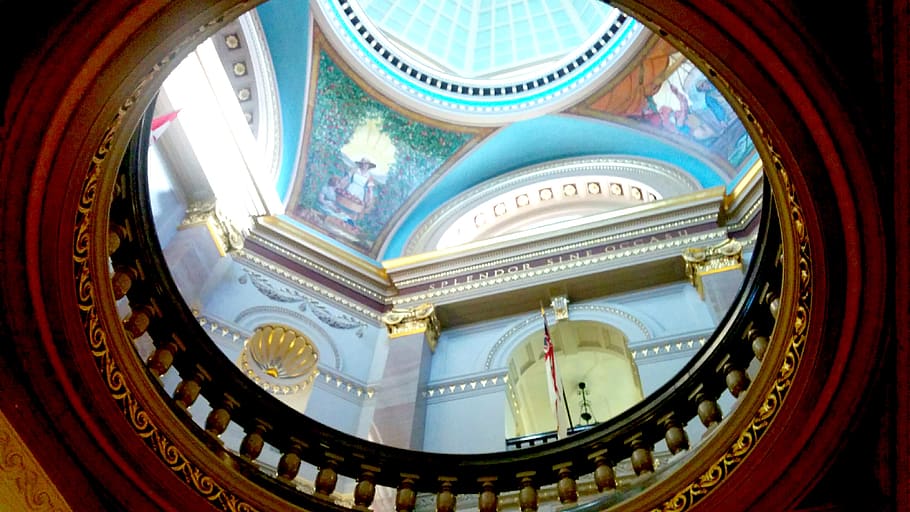united states, indoors, built structure, architecture, low angle view HD wallpaper