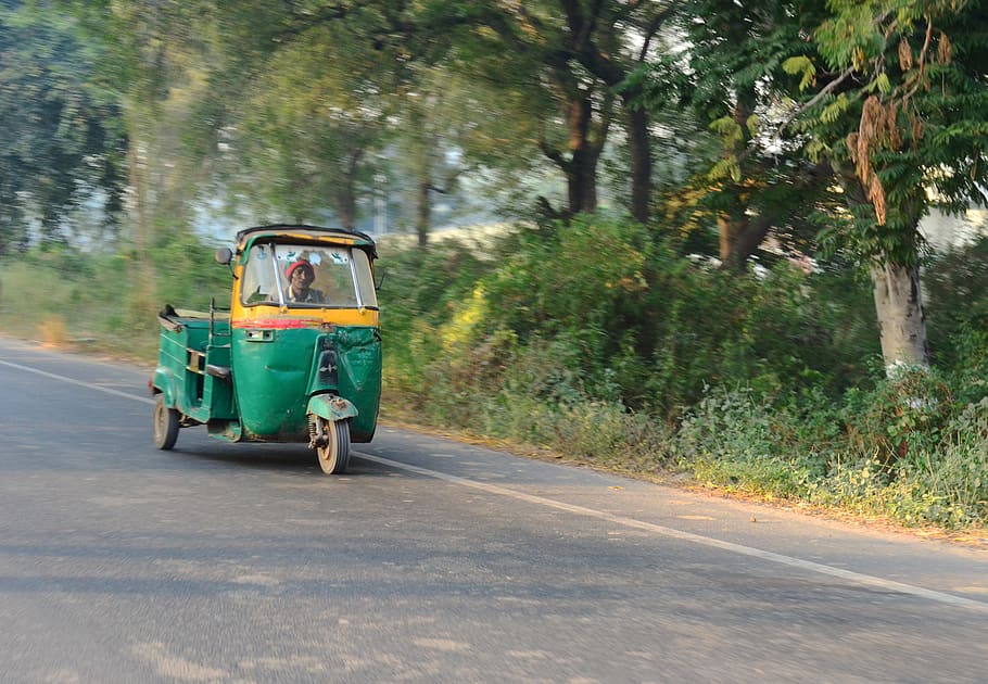 india, gujarat, motion, blur, road, transport, highway, richshaw, HD wallpaper