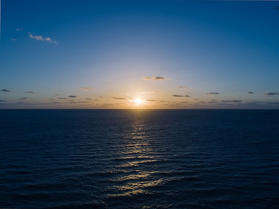 Silhouette Photo of Body of Water, beach, dawn, evening, landscape HD wallpaper