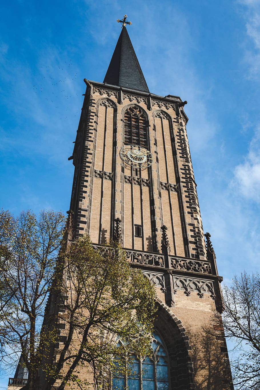 cologne, germany, sky, trees, church, architecture, outside HD wallpaper
