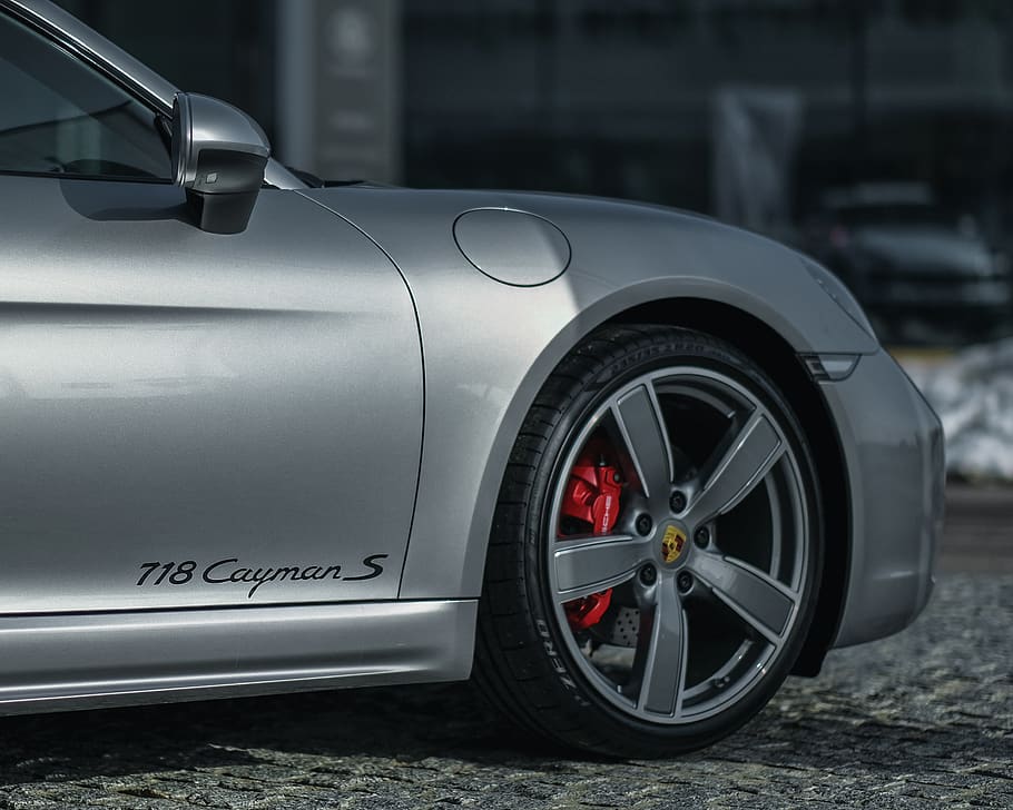 silver Porsche 718 Cayman S, car, motor vehicle, transportation, HD wallpaper