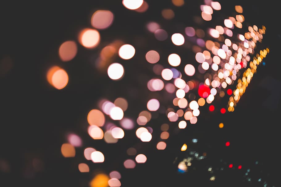 dark, nigh, lights, blurry, abstract, bokeh, illuminated, defocused HD wallpaper