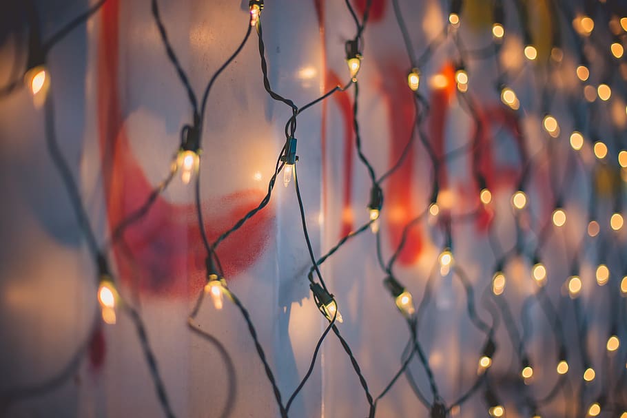 lights, bokeh, graffiti, illuminated, lighting equipment, decoration HD wallpaper
