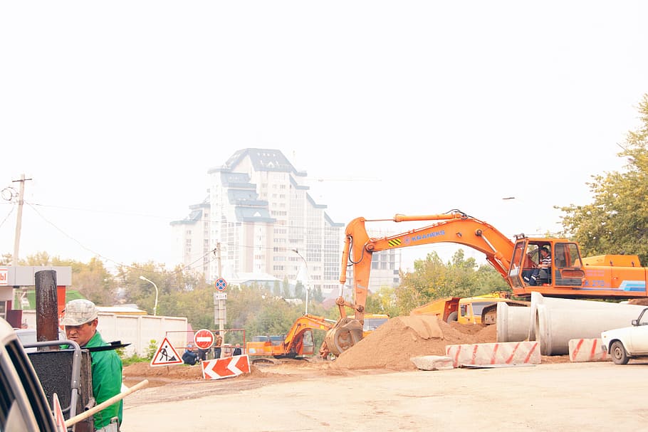 construction, crane, industry, block, build, building, cement HD wallpaper