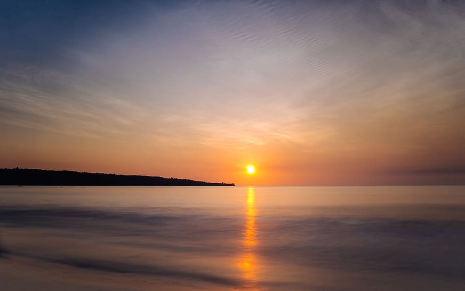 sea, sunset, water, sky, scenics - nature, reflection, beauty in nature HD wallpaper