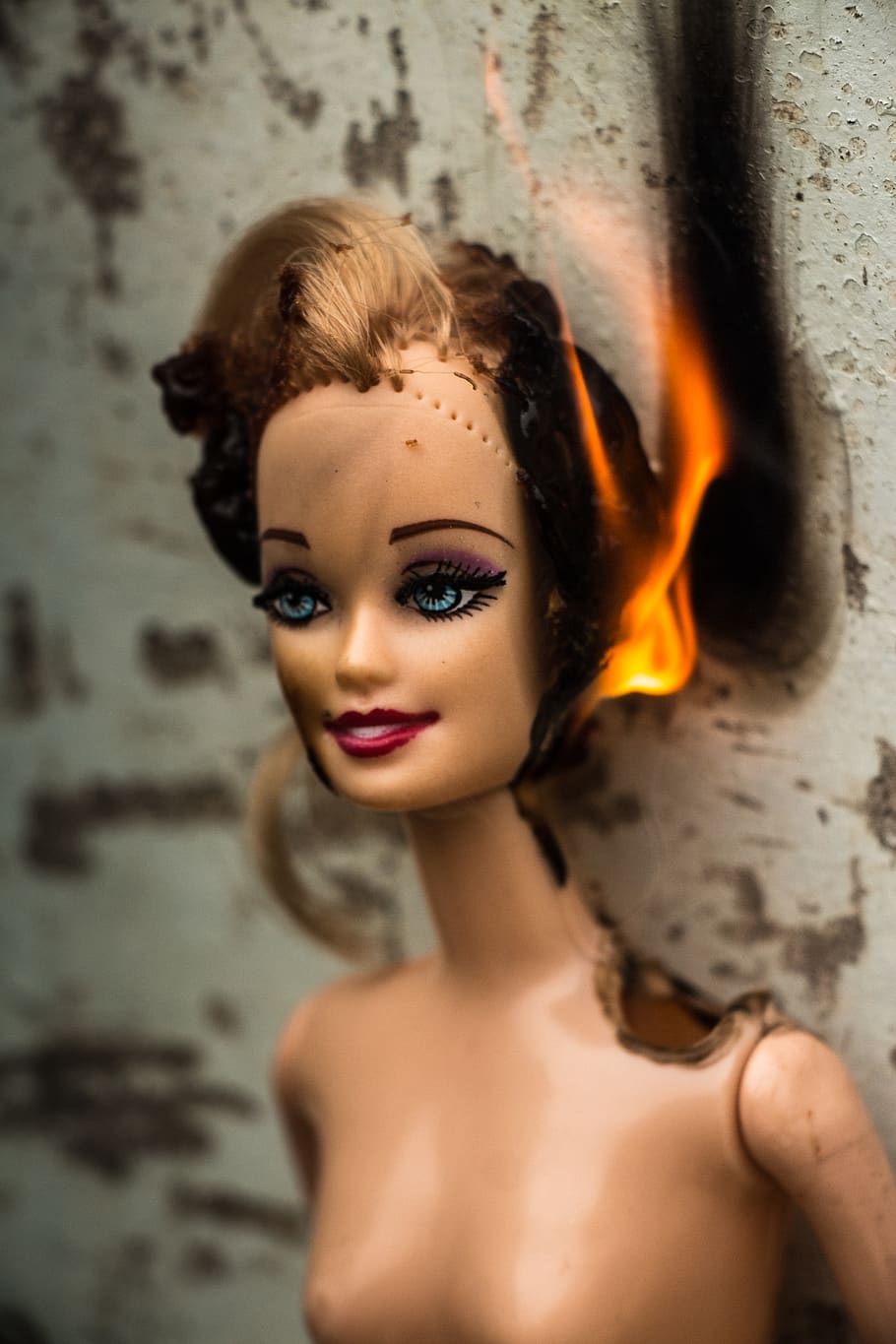 australia, perth, barbie, doll, fire, young adult, portrait, HD wallpaper