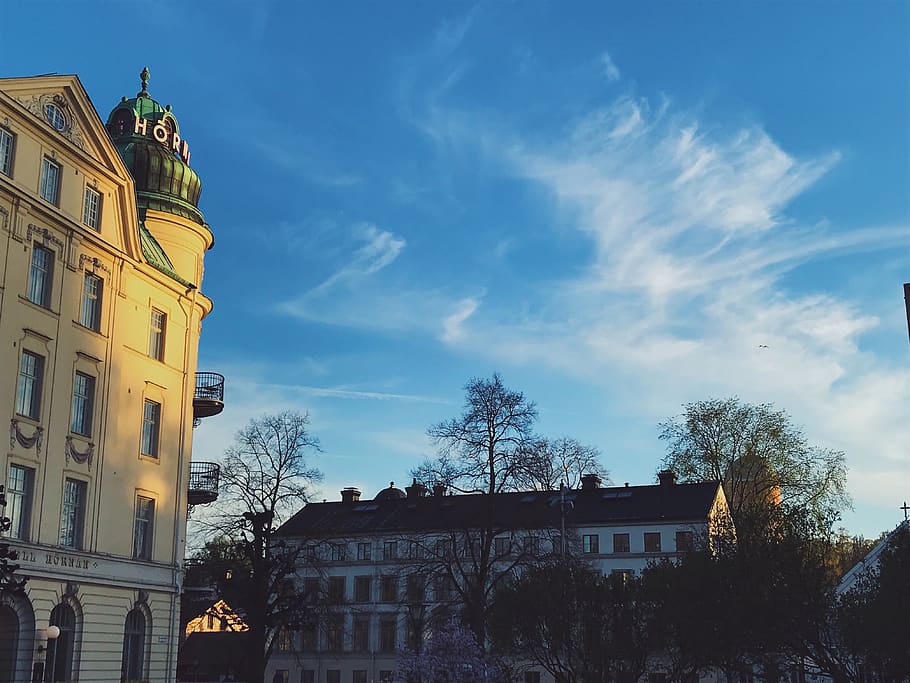 sky, skyline, uppsala, sweden, architecture, building exterior HD wallpaper