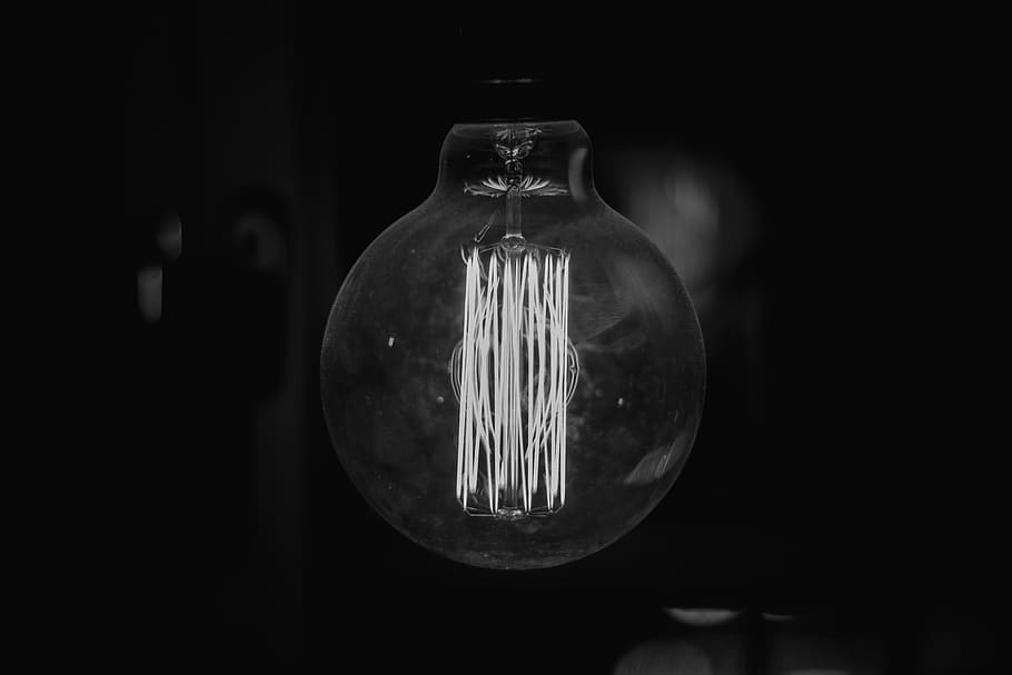 lamp, light, dark, darkness, black, white, bandw, night, feeling HD wallpaper