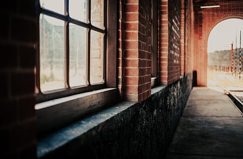 Railway Station with Brick Walls, 4k wallpaper, abandoned, architecture HD wallpaper