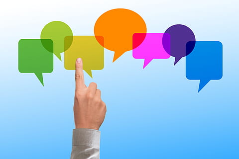finger, feedback, confirming, write a review, balloons, clouds HD wallpaper
