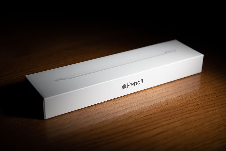 Apple pencil box, communication, indoors, wood - material, western script HD wallpaper
