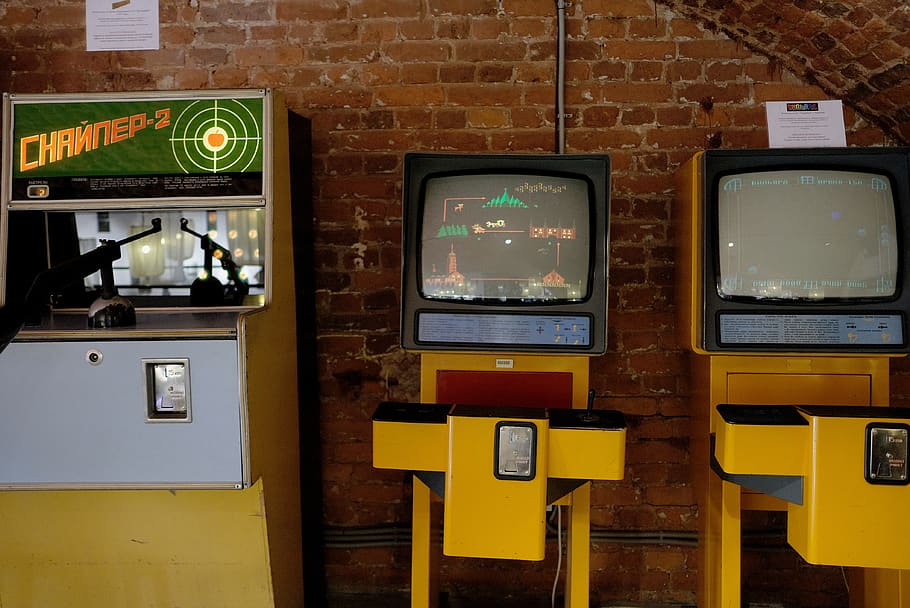 turned-on arcade machine, screen, monitor, television, tv, electronics HD wallpaper