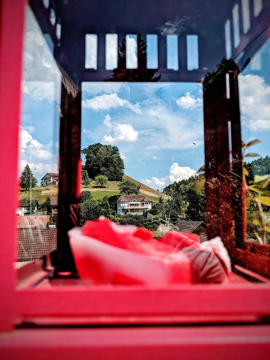 red lantern, outdoor, everyday objects, shooting through stuff HD wallpaper